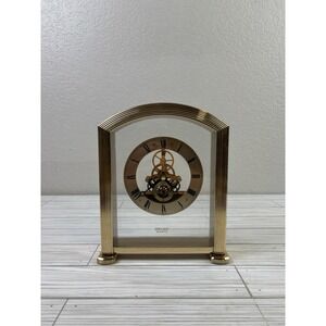 Seiko Brass Skeletonized Mantle Clock Japan #QAW102G For Parts Or Repair